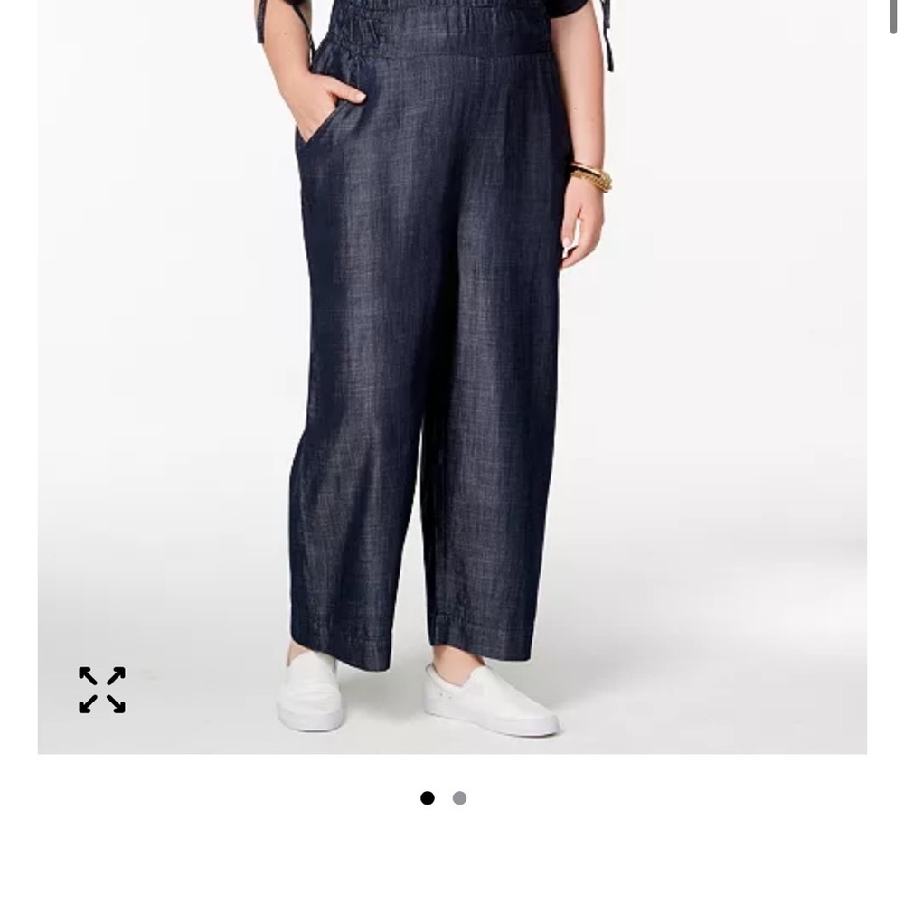 Melissa McCarthy Seven7 Dark Blue Wide-Leg jumpsuit